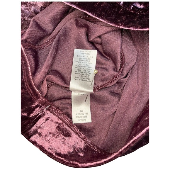 New Nordstrom Abound Crushed Velvet Velour Mini Retro 90s Y2K Skirt Burgundy XXS - Picture 9 of 12